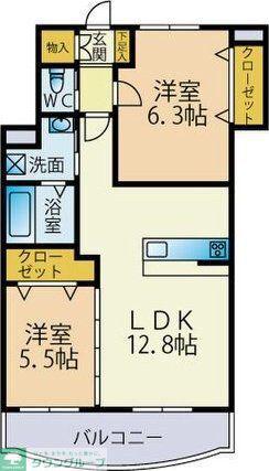 ドルチェ・ヴィータ(2LDK/1階)の間取り写真