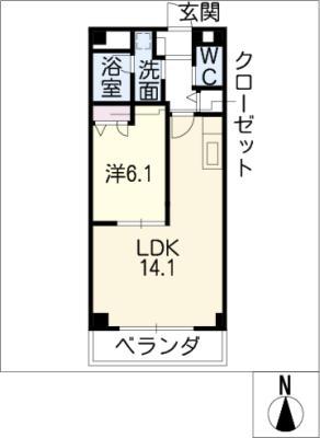 メゾン・ド・レーヴ(1LDK/1階)の間取り写真