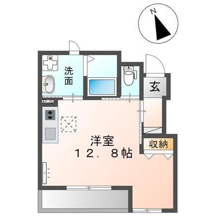 クレディール(ワンルーム/1階)の間取り写真