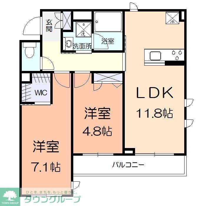 レジデンスハラ(2LDK/2階)の間取り写真