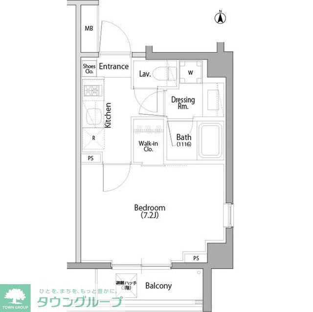 ラティエラ大森(1K/4階)の間取り写真