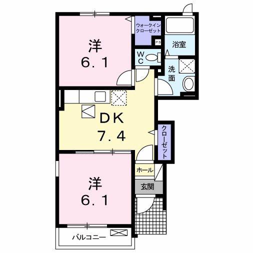 フレシール小倉東B(2DK/1階)の間取り写真