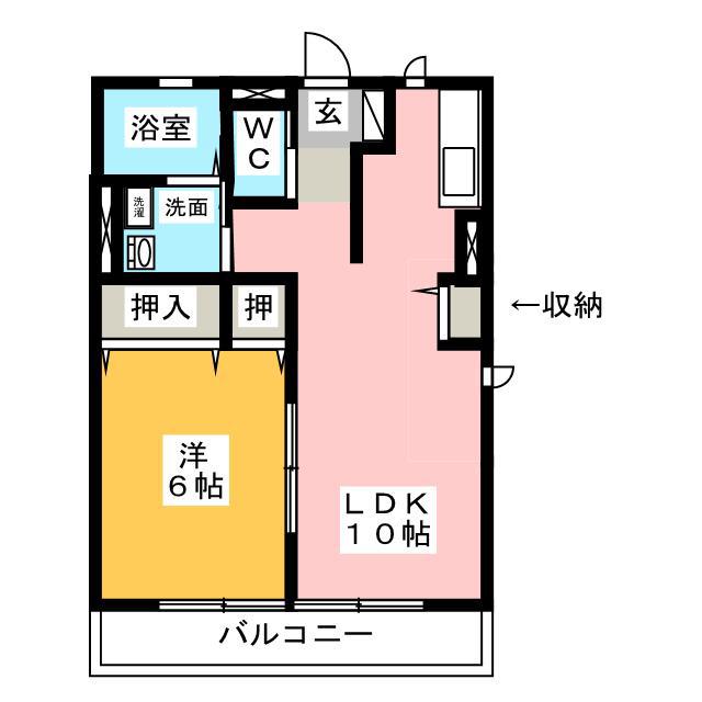 コーポタカトII(1LDK/2階)の間取り写真