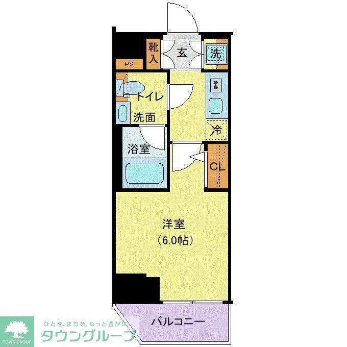 プレミアムキューブ品川大崎(1K/11階)の間取り写真