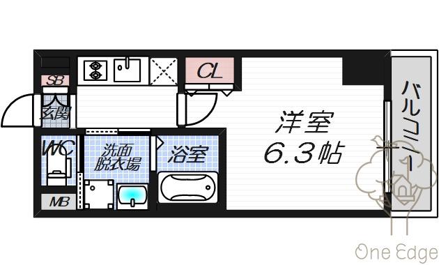 EC梅田北IIゼニス(1K/6階)の間取り写真