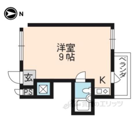 畑中ビル(ワンルーム/2階)の間取り写真