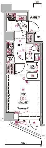 ARCOBALENO MUSASHIKOYAMA(1K/6階)の間取り写真