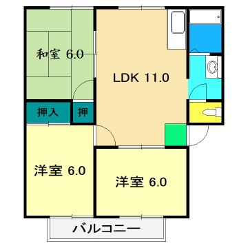 ハイツアネックス(3LDK/2階)の間取り写真