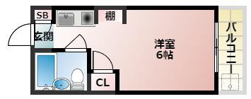 アベノ寿ビル(ワンルーム/3階)の間取り写真