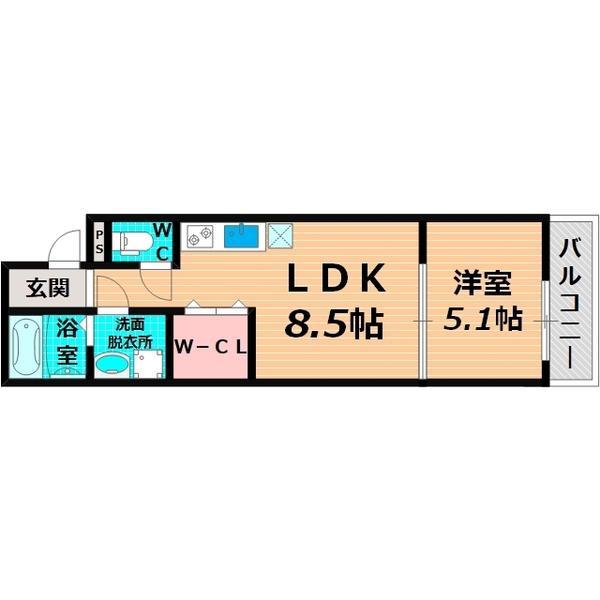 フジパレス城東諏訪III番館(1LDK/2階)の間取り写真