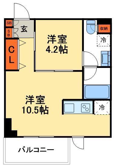 パークアクシス元浅草ステージ(1LDK/4階)の間取り写真