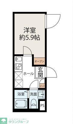 クォーク川崎(1K/2階)の間取り写真