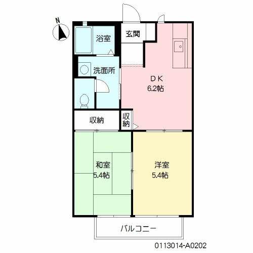 サンライフ上園(2DK/2階)の間取り写真