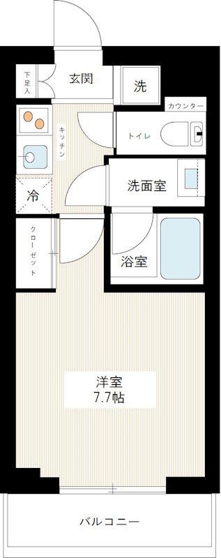 MAXIV小竹向原(1K/2階)の間取り写真