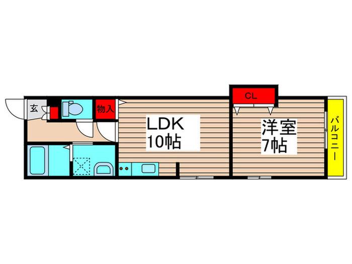 エムズグレイス7(1LDK/2階)の間取り写真