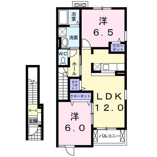 サニ-ヒル I(2LDK/2階)の間取り写真