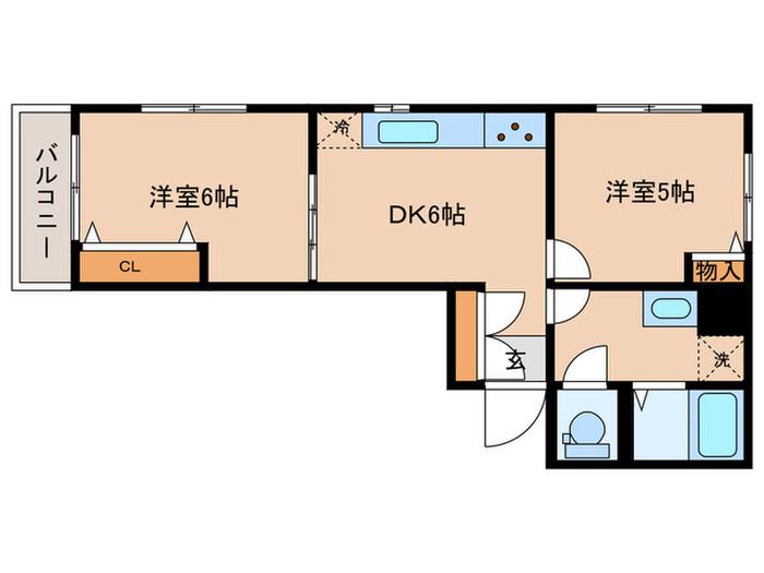 第一ハヤブサマンション(2DK/2階)の間取り写真
