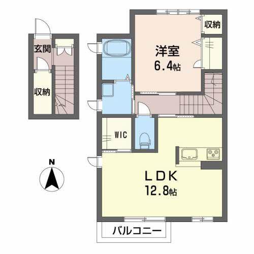メゾンエスポワールII(1LDK/2階)の間取り写真
