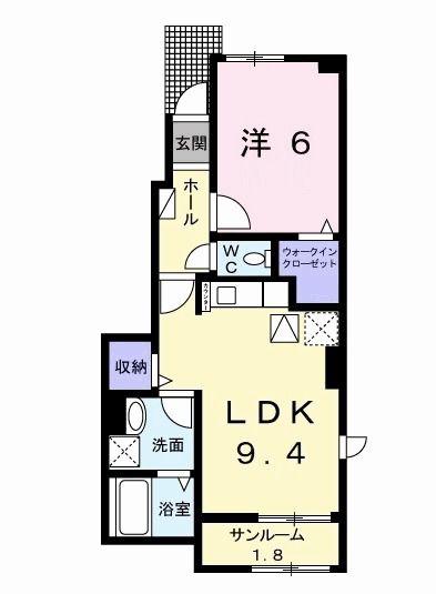 サンヴィレッジA(1LDK/1階)の間取り写真