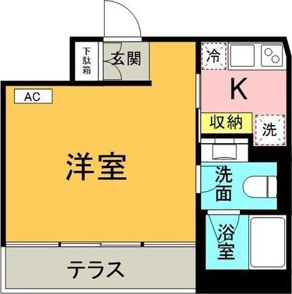 HARVEY RESIDENCE 覚王山(ワンルーム/6階)の間取り写真