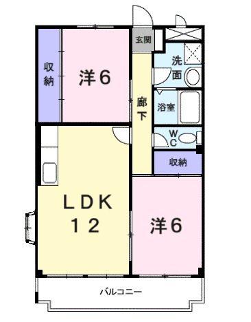 フリーダム武庫の里I(2LDK/3階)の間取り写真
