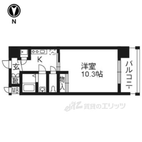 エスリード西大路駅前(1K/9階)の間取り写真
