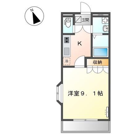 フローラルメゾン横山(1K/1階)の間取り写真