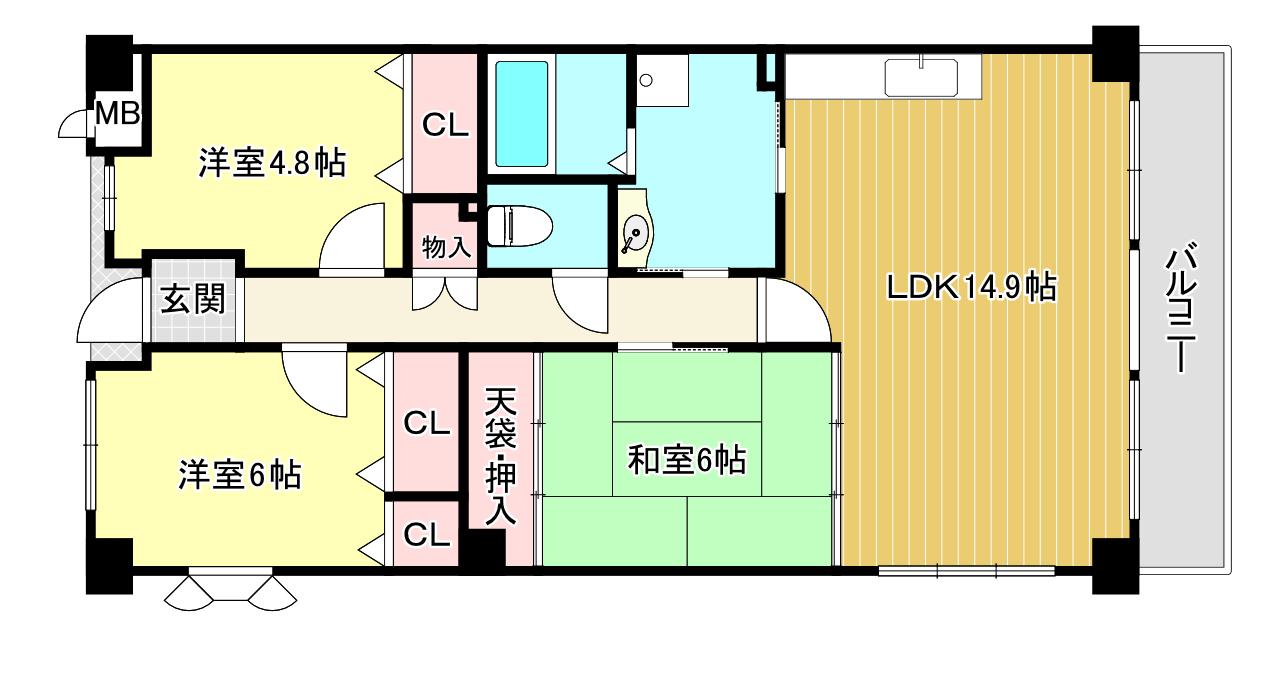 POMME DE TERRE(3LDK/2階)の間取り写真