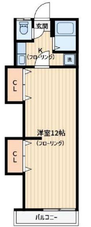 第五タキシマ(1K/2階)の間取り写真