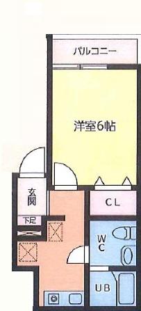 リーナV(1K/3階)の間取り写真