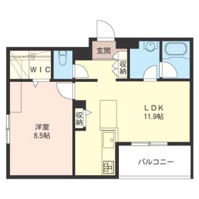 RESIDENCE二幸(1LDK/2階)の間取り写真