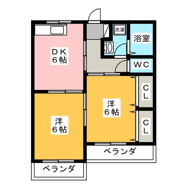 サンクチュアリ(2DK/1階)の間取り写真