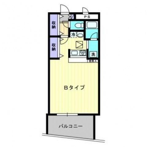 プランドールF(1K/3階)の間取り写真