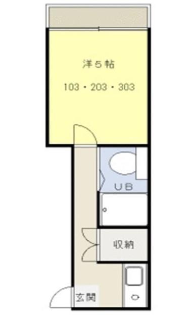ホワイトヒルズ(1K/1階)の間取り写真
