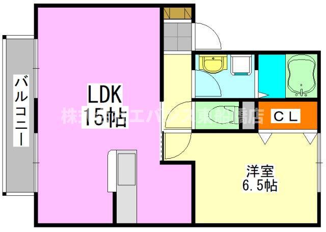 アークヒルズ J棟(1LDK/1階)の間取り写真