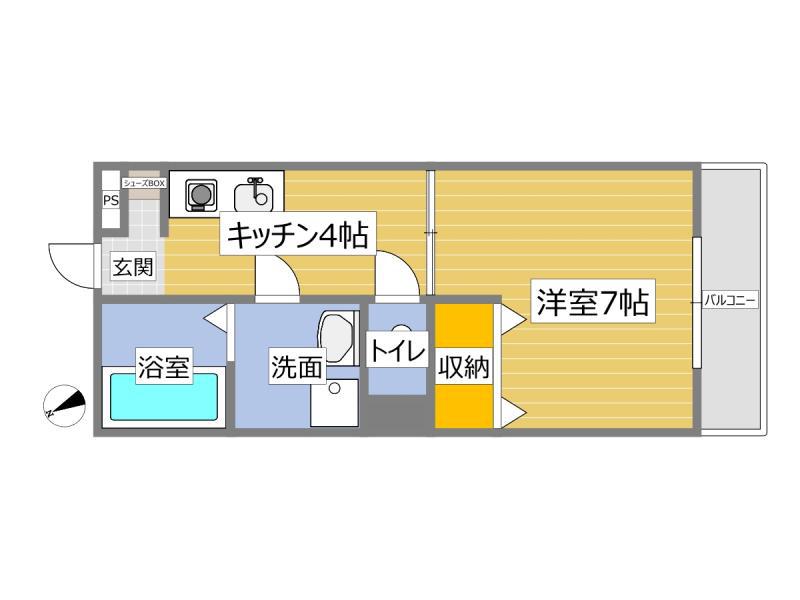 COZY APARTMENT(1K/1階)の間取り写真