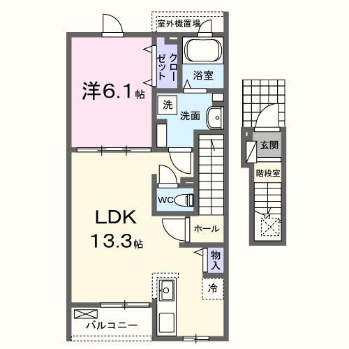プレッソ エテルノ(1LDK/2階)の間取り写真
