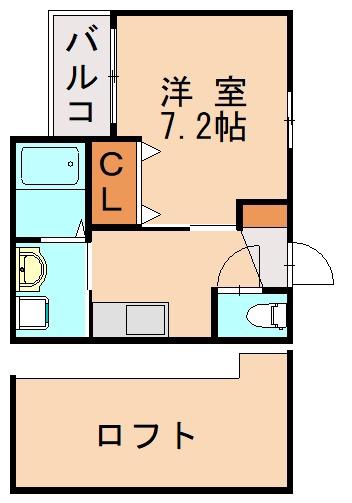 グラーティア香椎(1K/2階)の間取り写真