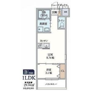 GAZELLE NOAH尼崎次屋(1LDK/3階)の間取り写真