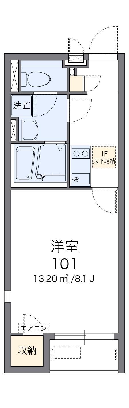 レオネクストカサグランデ(1K/2階)の間取り写真