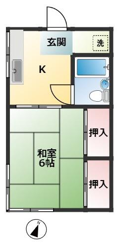 コーポ花井(1K/1階)の間取り写真
