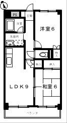 ロイヤルコート老松(2DK/1階)の間取り写真