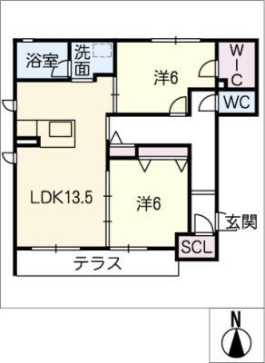 テラスフォレナ(2LDK/1階)の間取り写真