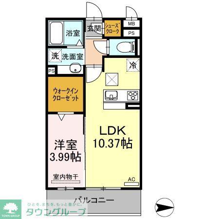 サンライフ黄金(1LDK/2階)の間取り写真