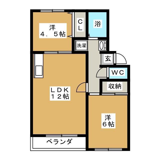 ファミール日之出 A棟(2LDK/3階)の間取り写真