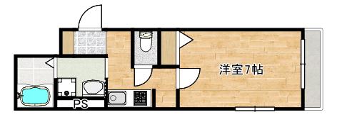 S.I TWIN II(1K/3階)の間取り写真