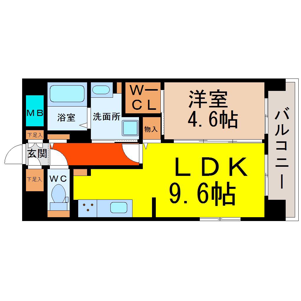 シェソワ東桜(1LDK/5階)の間取り写真