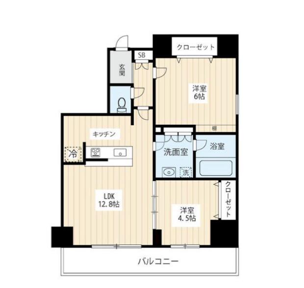 フュージョナル北綾瀬(2LDK/8階)の間取り写真