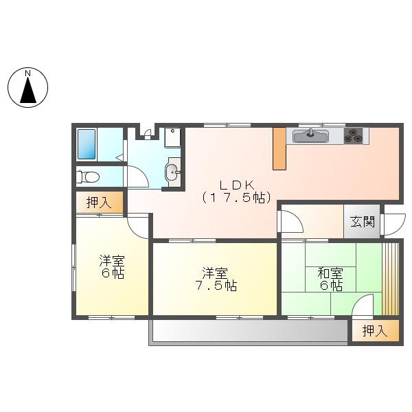 久野ビル(3LDK/4階)の間取り写真