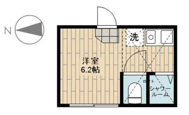 フェリスライリー(ワンルーム/2階)の間取り写真